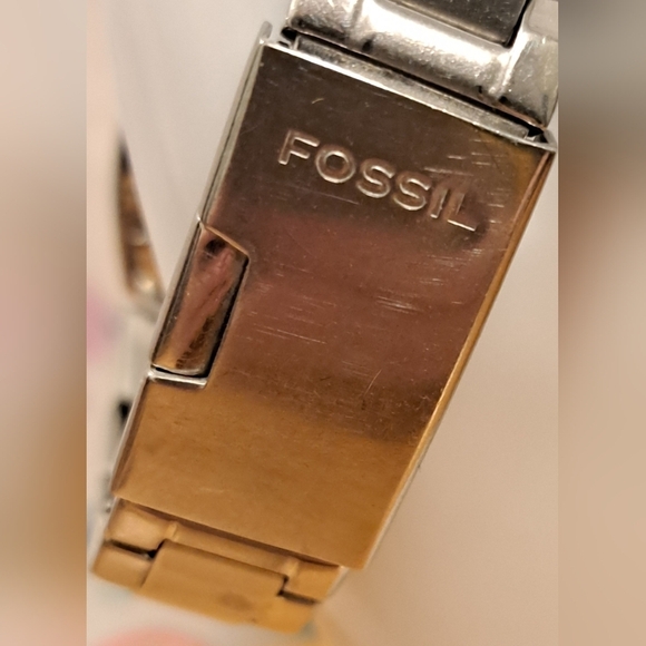 Vintage Y2K Fossil AM4175 Casual Mother Of Pearl & Silver Watch Jewelry w/ Bling main image 4